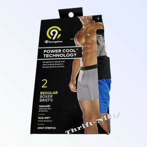 Men's C9 Champion Powercool Technology Stretch 2 Pack Boxer Briefs Blue/Grey S